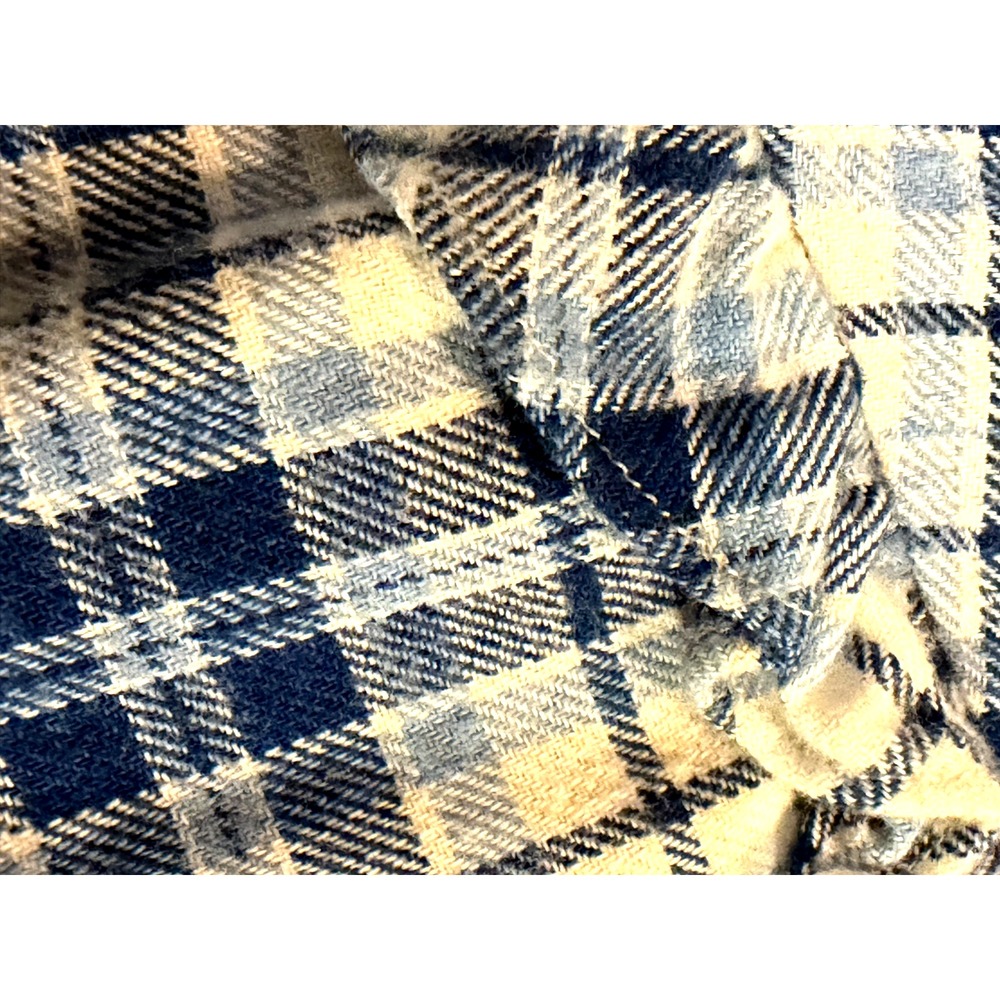 Ralph Lauren Women Sz 8 White Plaid Flannel Ruffled Mock Collar Long Sleeve - Picture 7 of 10